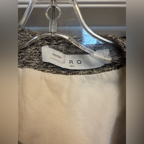 Iro Metallic Nakilo Jacket Blazer Sz 36 Silver Gray White - Picture 4 of 8